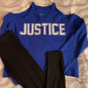 JUSTICE GIRLS LOT CUTE OUTFIT SWEATER LEGGINGS 🤩
